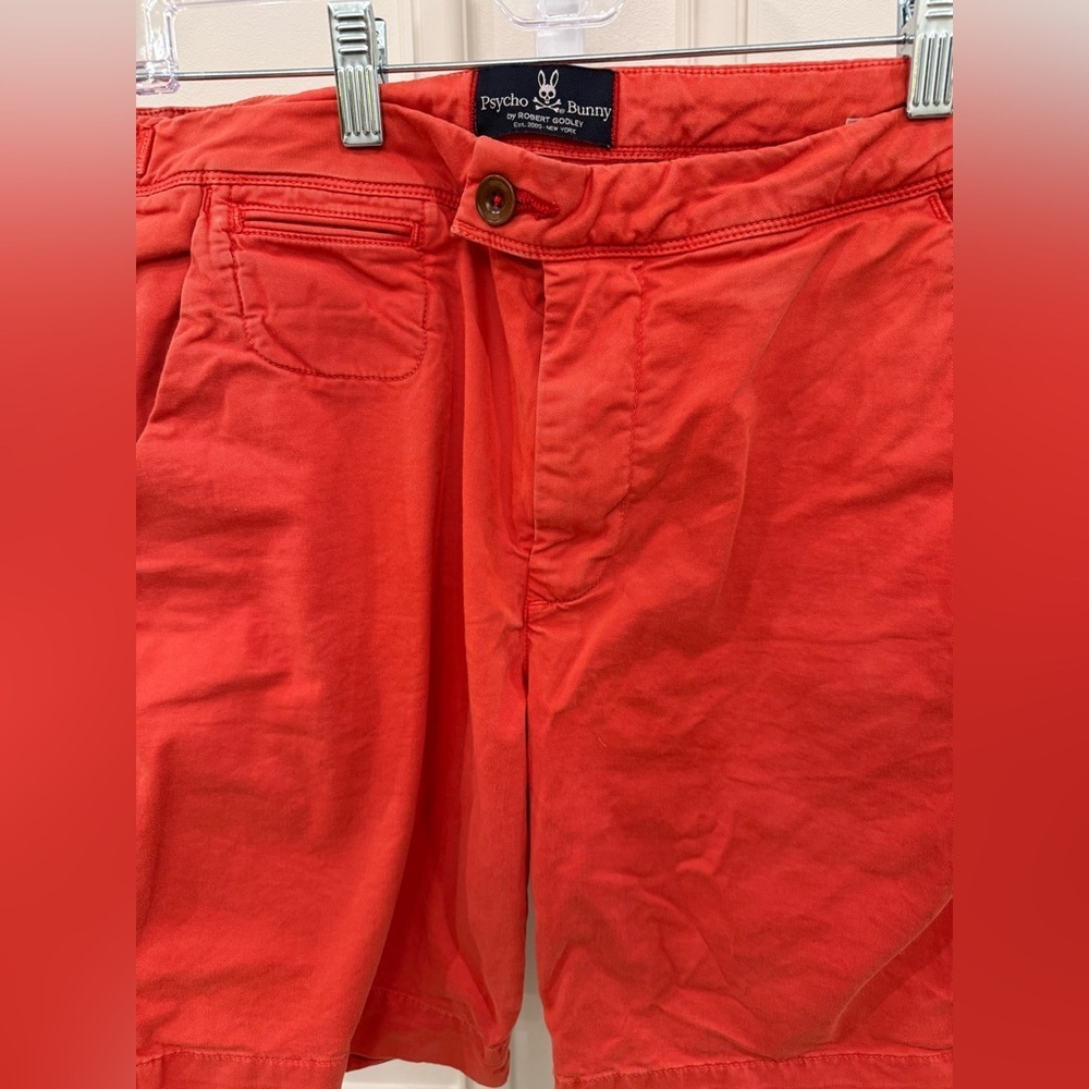 Psycho Bunny Vibrant Red Flat Front Shorts - Picture 2 of 9